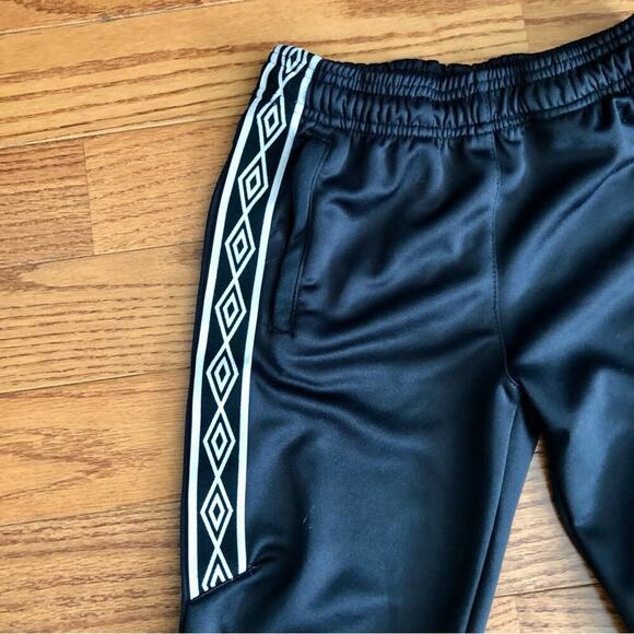 UMBRO Black Elastic Drawstring Waistband Zipper Hem Track Pants Girl’s Size L - Picture 5 of 8